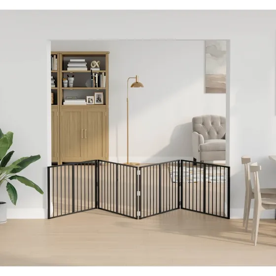 vidaXL Hundedør 4 stk. Sort 100 x 60 cm Galvaniseret stål