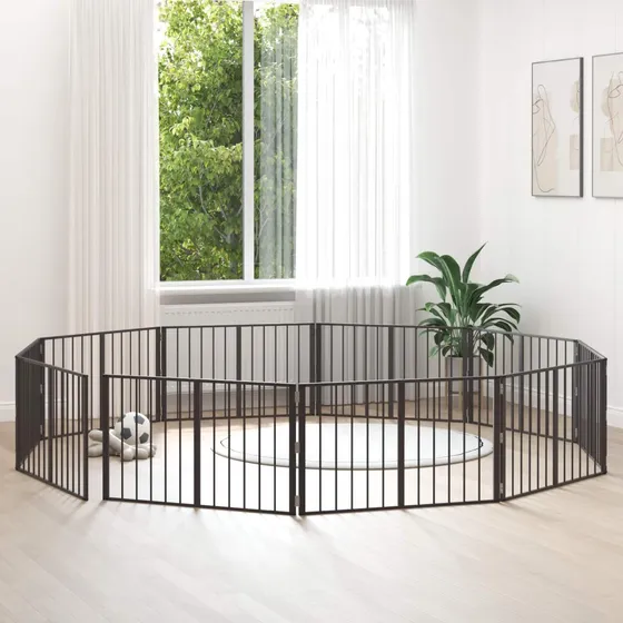 vidaXL Hundedør 10 stk. Sort 100 x 60 cm Galvaniseret stål