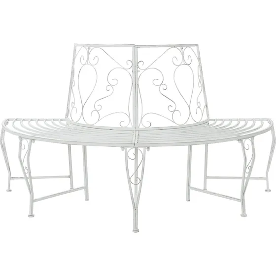 vidaXL Træbænk 4-personers 160 x 80 x 89 cm - Antik Hvid