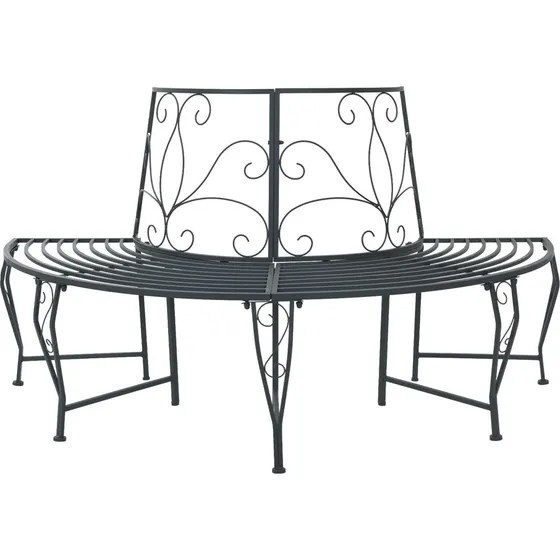 vidaXL Træbænk 4-personers 160x80x89 cm - Sølvgrå