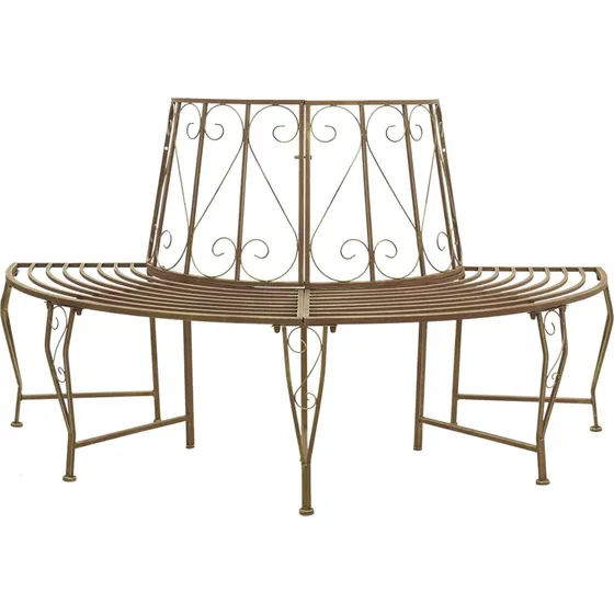 vidaXL Træbænk 4-personers 160x80x89 cm Stål Antik Brun