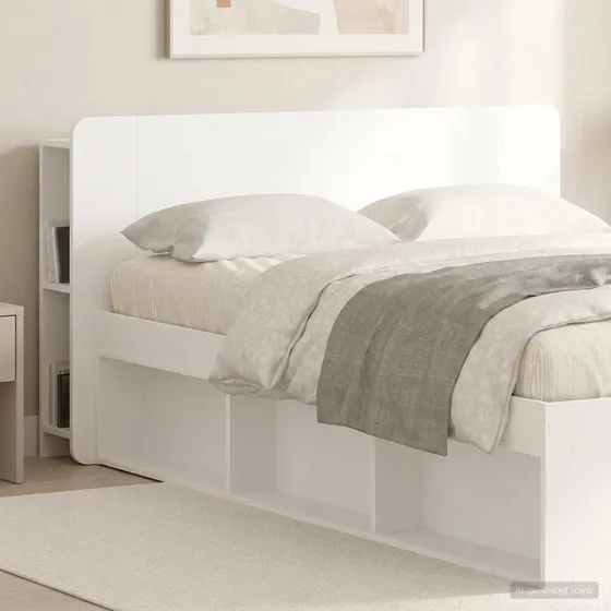 vidaXL Sengegavl med opbevaring, hvid, 135 x 80 cm
