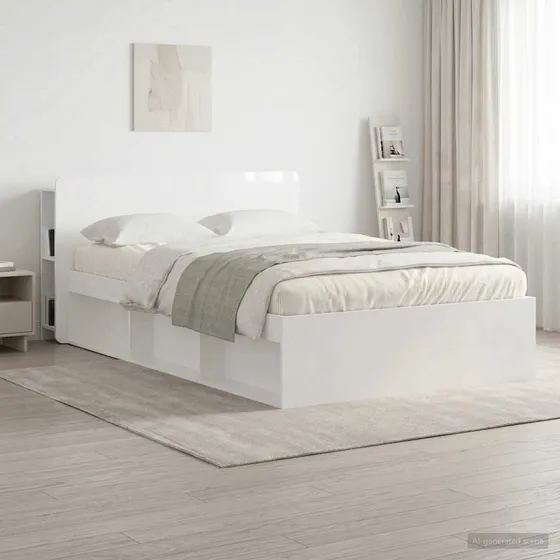 vidaXL Sengegavl med opbevaring - Hvid, 135 x 18,5 x 80 cm