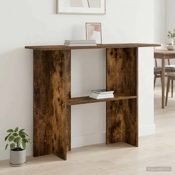 vidaXL Konsolbord Røget Eg - 100 x 30 x 75 cm