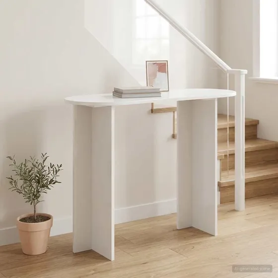 vidaXL Konsolbord Hvid Højglans 100 x 39,5 x 75 cm