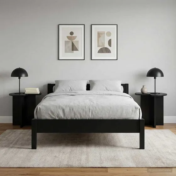 vidaXL Sidebord 2 stk. Sort Ø 39 x 38 cm i konstrueret træ