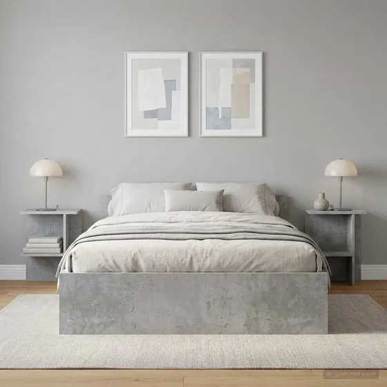 vidaXL Sofabord 2 stk. Betongrå 40x30x49 cm i Konstrueret Træ