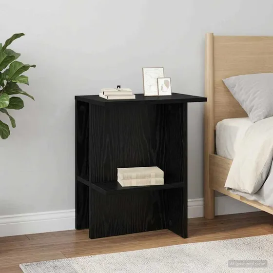 vidaXL Sofabord Sort Eg 40 x 30 x 49 cm i Konstrueret Træ