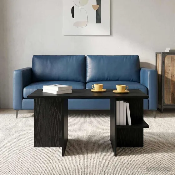 vidaXL Sofabord Sort Eg 87 x 50 x 45 cm i Konstrueret Træ