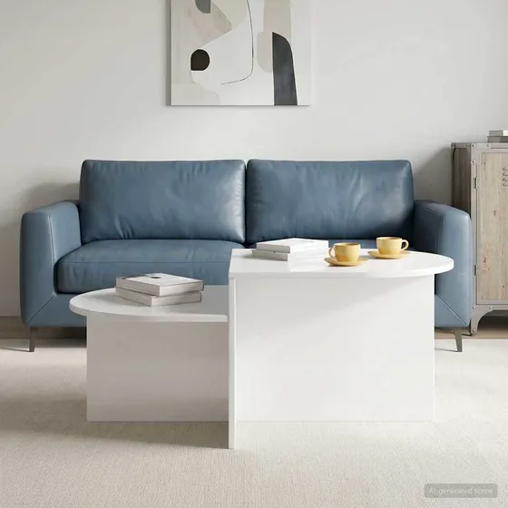 vidaXL Sofabord Hvid Højglans 100 x 50 x 40 cm