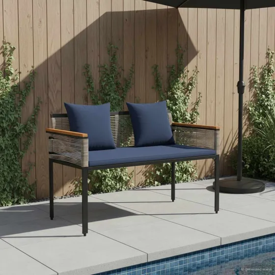 vidaXL Udendørs 2-personers bænk i polyrattan - 117 x 54 x 74,5 cm