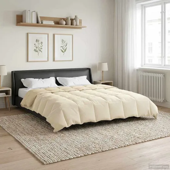 vidaXL Vinterdyne 200 x 240 cm i creme mikrofiber