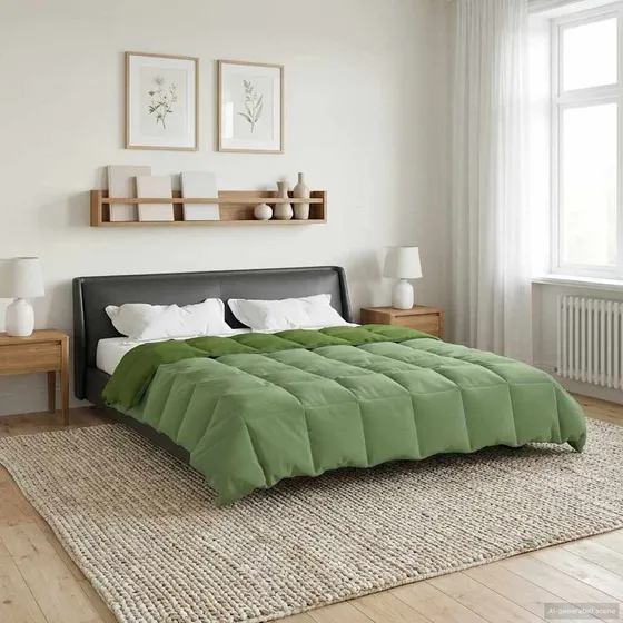 vidaXL Vinterdyne 220 x 240 cm i Mikrofiber - Grøn