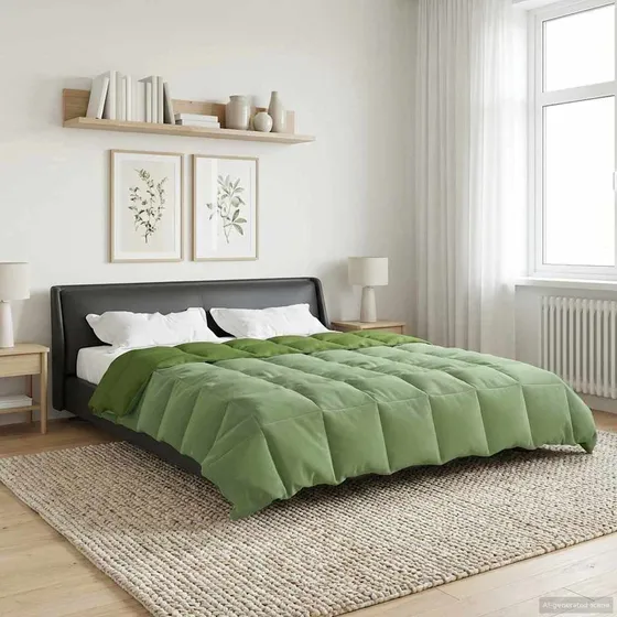 vidaXL Vinterdyne 200x200 cm Mikrofiber - Grøn