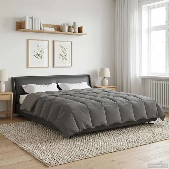 vidaXL Vinterdyne 200 x 240 cm i lysegrå mikrofiber