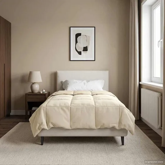 vidaXL Sommerdyne 135 x 220 cm i Mikrofiber, Creme