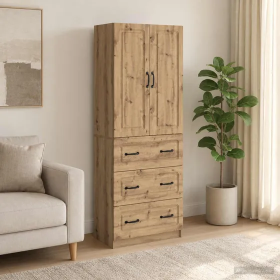 vidaXL Skab Sæt 2 stk. Artisan-eg 66 x 34,5 x 87 cm