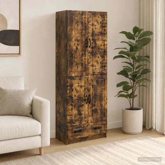 vidaXL Skab Sæt 2 stk. Røget eg 66 x 34,5 x 92 cm
