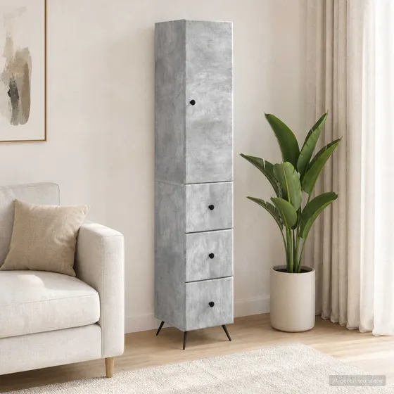 vidaXL Skab Sæt 2 stk. 34,5 x 34,5 x 90 cm - Betongrå
