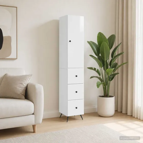 vidaXL Skab Sæt 2 stk. 34,5 x 34,5 x 90 cm - Hvid Højglans