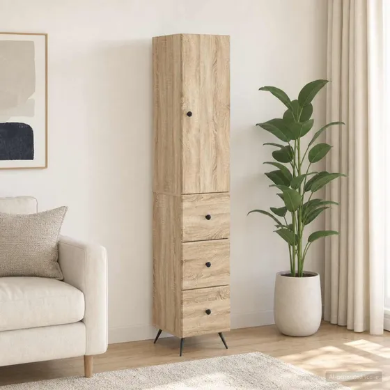 vidaXL Skab Sæt 2 stk. 34,5x34,5x90 cm Sonoma-eg