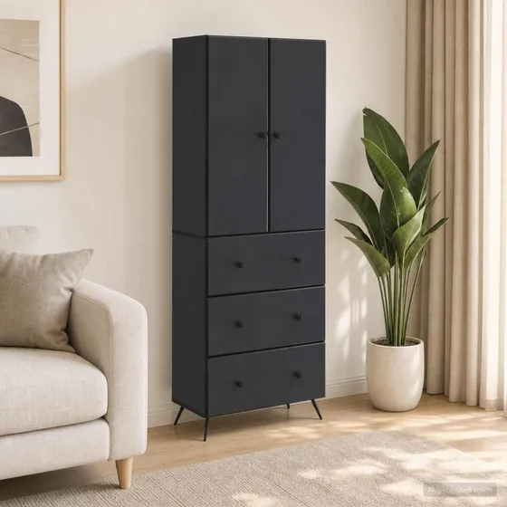 vidaXL Skab Sæt 2 stk. 66 x 34,5 x 90 cm - Sort