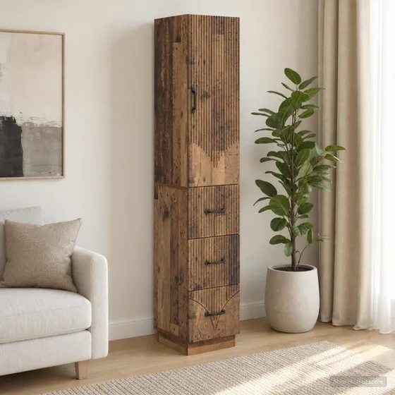 vidaXL Skab Sæt 2 stk. 33 x 34,5 x 87 cm - Gammelt træ
