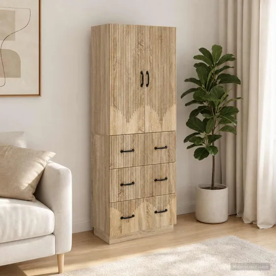 vidaXL Skab Sæt 2 stk. Sonoma-eg 66 x 34,5 x 87 cm