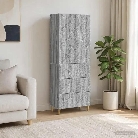 vidaXL Skab Sæt 2 stk. 66 x 34,5 x 90 cm - Grå Sonoma