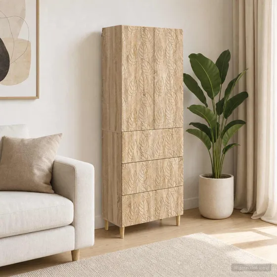 vidaXL Skab Sæt 2 stk. 66 x 34,5 x 90 cm Sonoma-eg