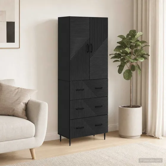 vidaXL Skab Sæt 2 stk. 66x34,5x90 cm - Sort