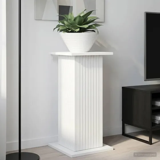 vidaXL Planteholder Hvid Højglans 30,5 x 30 x 60,5 cm