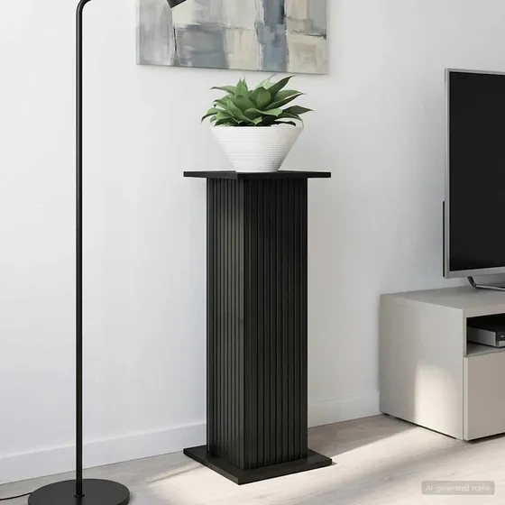 vidaXL Planteholder Sort, 30,5 x 30 x 80,5 cm i konstrueret træ
