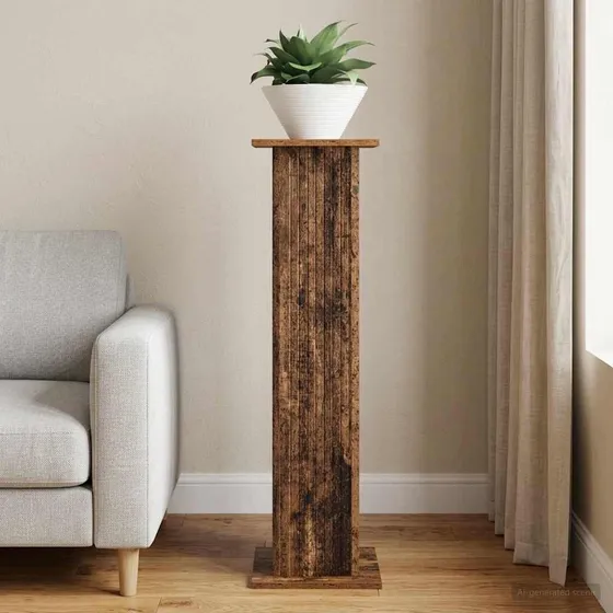 vidaXL Planteholder i gammelt træ, 30,5 x 30 x 100,5 cm