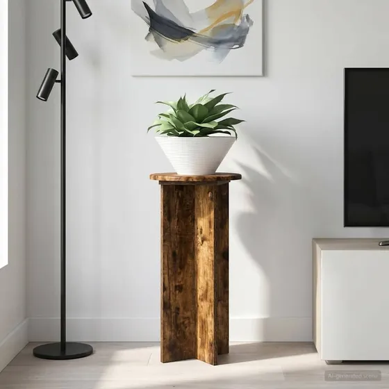 vidaXL Planteholder 2 stk. Røget eg 29,5 x 29,5 x 60 cm