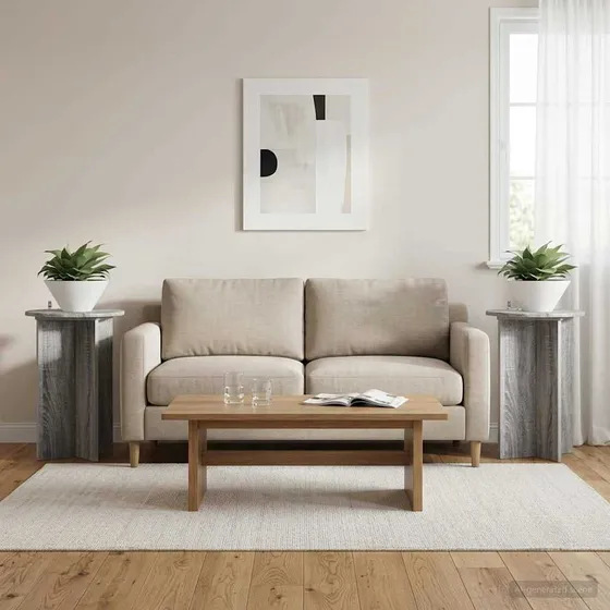 vidaXL Planteholder 2 stk. Grå Sonoma-eg Ø40 x 60 cm