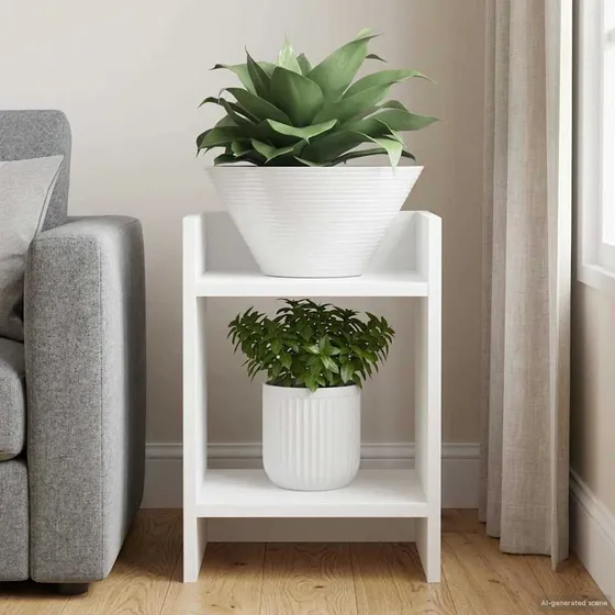 vidaXL Planteholder Hvid 30 x 30 x 40 cm i konstrueret træ