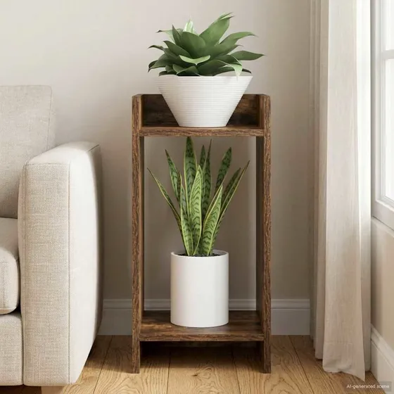 vidaXL Planteholder Røget eg 30 x 30 x 60 cm