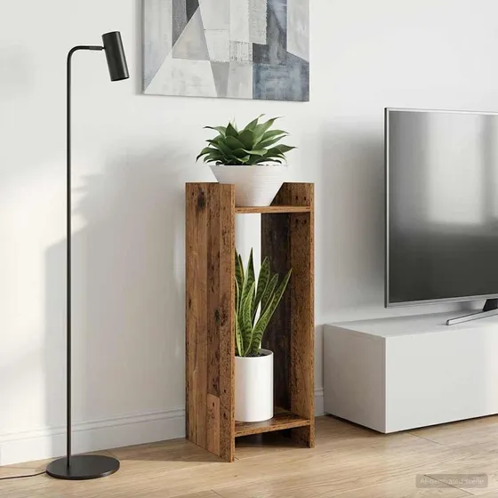 vidaXL Planteholder i gammelt træ, 30 x 30 x 80 cm
