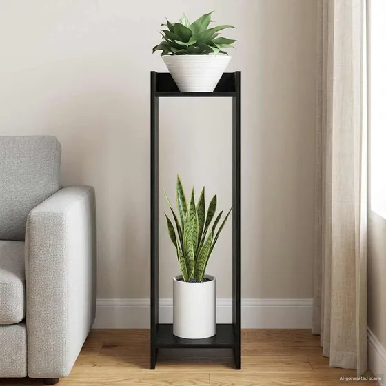 vidaXL Planteholder Sort Eg 30x30x100 cm