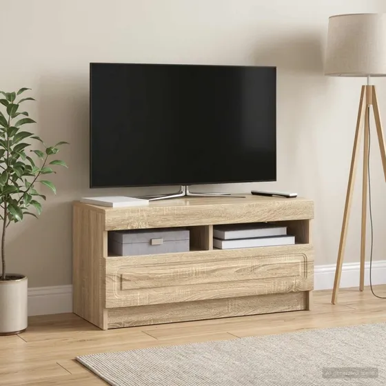 vidaXL LED TV-skab Sonoma-eg i konstrueret træ
