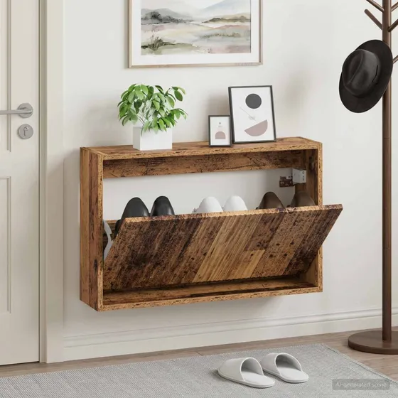 vidaXL ARNHEM Vægmonteret Skoskab - 71 x 17 x 43 cm