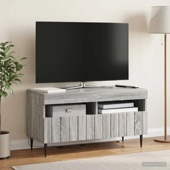 vidaXL LED TV-skab ZWOLLE Grå Sonoma 81 x 35 x 43 cm