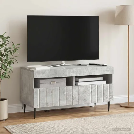 vidaXL LED TV-skab ZWOLLE Betongrå 81 x 35 x 43 cm