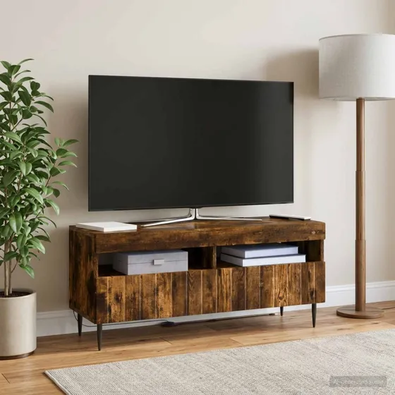 vidaXL LED TV-skab ZWOLLE 100x35x43 cm - Røget eg