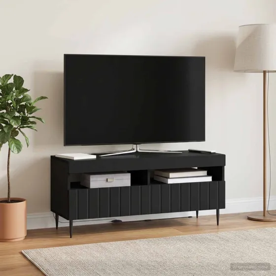 vidaXL ZWOLLE LED TV-skab 100x35x43 cm - Sort