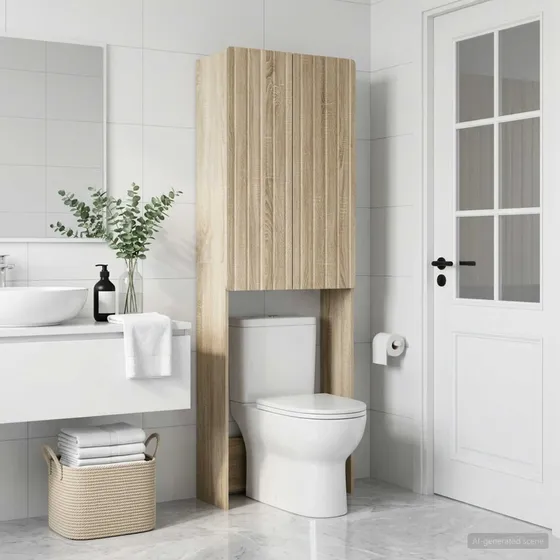 vidaXL Toiletskab Zwolle Sonoma-eg 66 x 25,5 x 190 cm