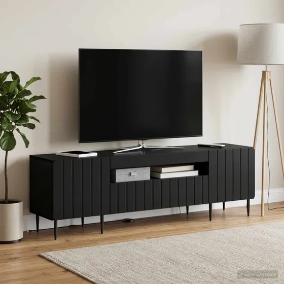 vidaXL LED TV-skab ZWOLLE 153x35x43 cm - Sort