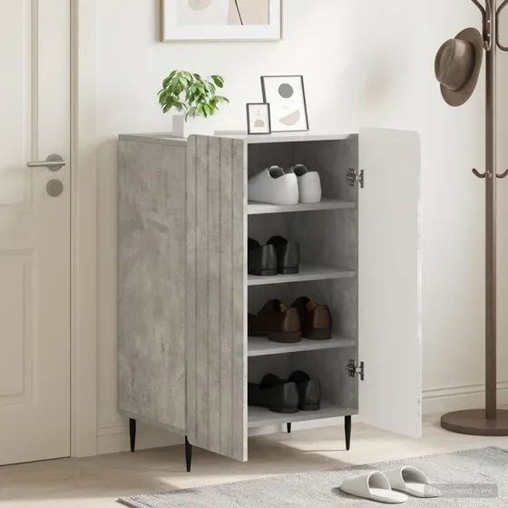 vidaXL Skoskab ZWOLLE Betongrå 59,5 x 39,5 x 91,5 cm