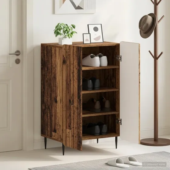 vidaXL Skoskab ZWOLLE Gammelt træ 59,5 x 39,5 x 91,5 cm